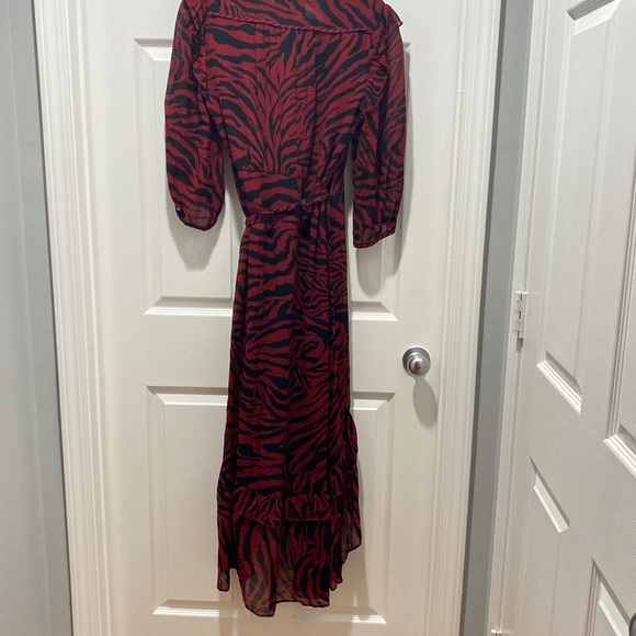 Ba&sh Selena crimson zebra print dress. - Picture 11 of 16